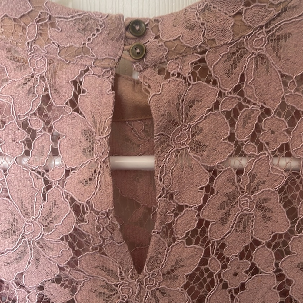 Wayf Elegant Lace Top in Blush Pink Nude - Picture 6 of 12